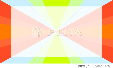 幾何学模様　フレーム　ホワイトスペース　三角形　オレンジ色 130648420