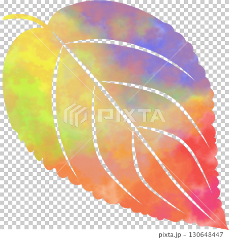 Beautiful watercolor illustration of hydrangea leaves 130648447