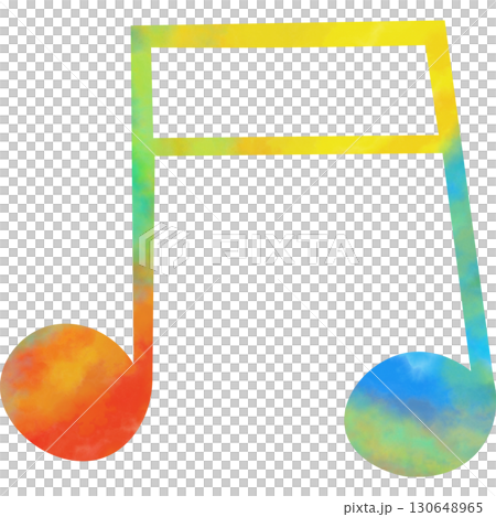 Beautiful watercolor illustration of a sixteenth note icon 130648965