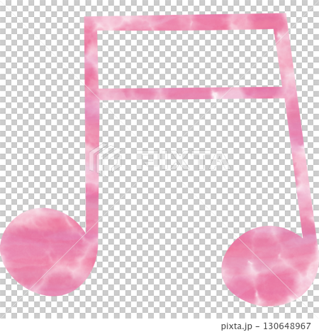 綺麗な水彩模様の16分音符のアイコンのイメージのイラスト 綺麗な水彩模様の16分音符のアイコンのイメージのイラスト 130648967