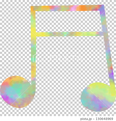 Beautiful watercolor illustration of a sixteenth note icon Beautiful watercolor illustration of a sixteenth note icon 130648969
