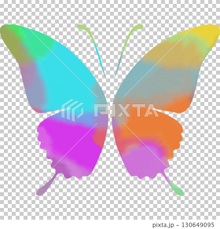 Beautiful watercolor butterfly icon image illustration 130649095