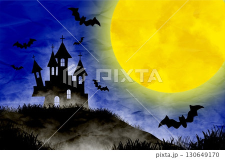 ハロウィンのテクスチャ背景　青 130649170