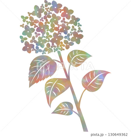 綺麗な水彩模様のアジサイのアイコンのイメージのイラスト 130649362