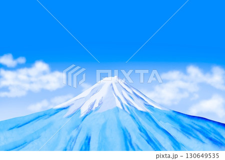 雪をかぶった富士山の背景 130649535