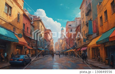 カラフルな街並み 130649556