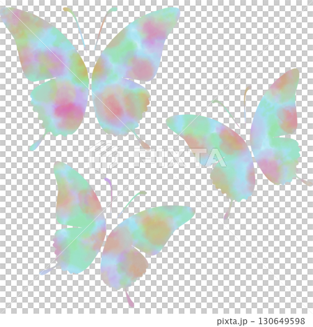 綺麗な水彩模様の蝶のアイコンのイメージのイラスト 綺麗な水彩模様の蝶のアイコンのイメージのイラスト 130649598