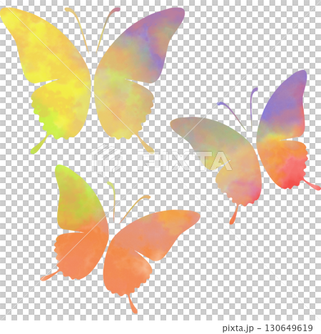 綺麗な水彩模様の蝶のアイコンのイメージのイラスト 130649619