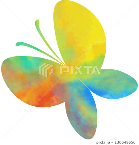 綺麗な水彩模様の蝶のアイコンのイメージのイラスト 130649656