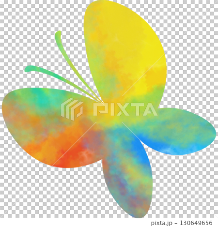 綺麗な水彩模様の蝶のアイコンのイメージのイラスト 130649656