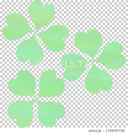 Beautiful watercolor four-leaf clover icon image illustration 130649786