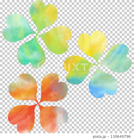 Beautiful watercolor four-leaf clover icon image illustration 130649796