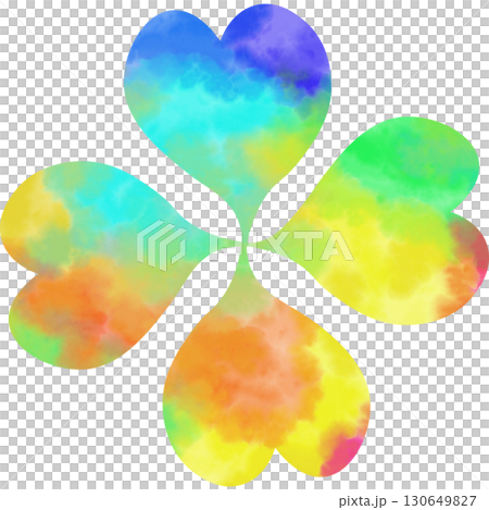 Beautiful watercolor four-leaf clover icon image illustration 130649827