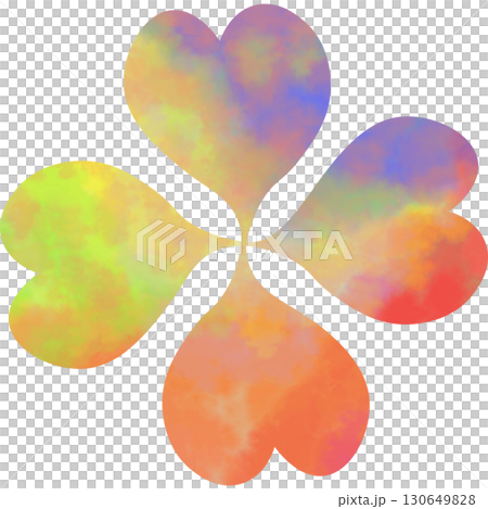 Beautiful watercolor four-leaf clover icon image illustration 130649828