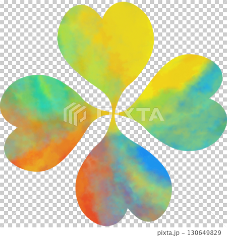 Beautiful watercolor four-leaf clover icon image illustration 130649829