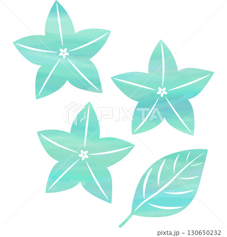 綺麗な水彩模様の桔梗のアイコンのイメージのイラスト 綺麗な水彩模様の桔梗のアイコンのイメージのイラスト 130650232