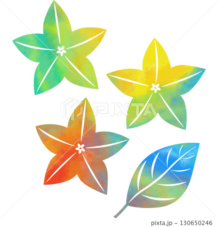 綺麗な水彩模様の桔梗のアイコンのイメージのイラスト 130650246