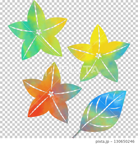 綺麗な水彩模様の桔梗のアイコンのイメージのイラスト 130650246