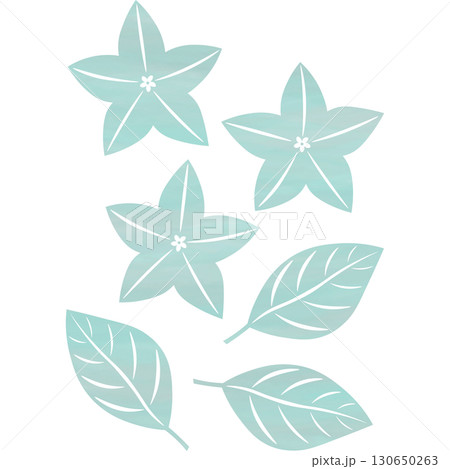綺麗な水彩模様の桔梗のアイコンのイメージのイラスト 130650263