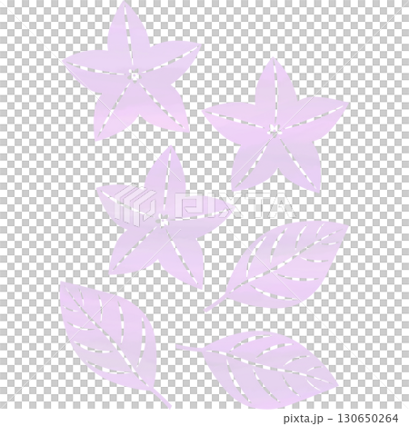 綺麗な水彩模様の桔梗のアイコンのイメージのイラスト 130650264