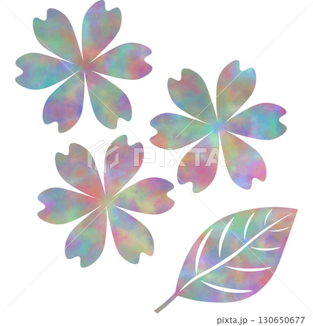 綺麗な水彩模様の花のアイコンのイメージのイラスト 130650677