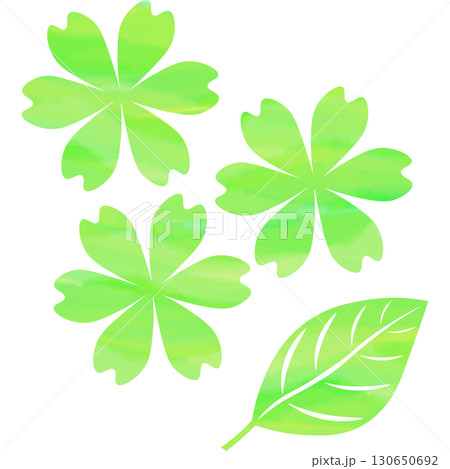 綺麗な水彩模様の花のアイコンのイメージのイラスト 130650692