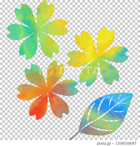 美麗的水彩花圖示圖像插圖 130650697