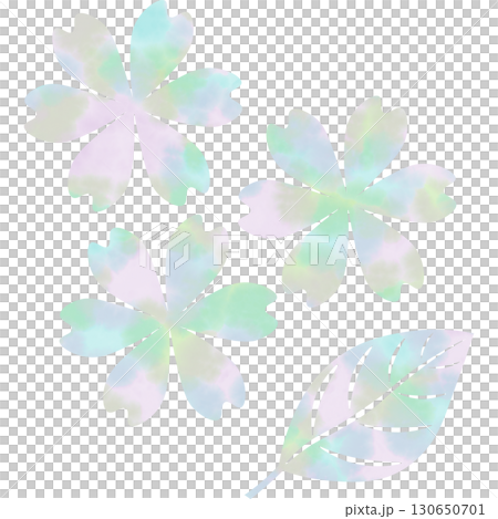 綺麗な水彩模様の花のアイコンのイメージのイラスト 130650701