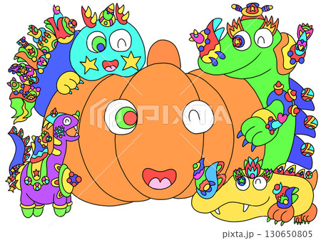 カボチヤが大好きな竜達 130650805