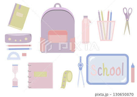 pastel school set 130650870
