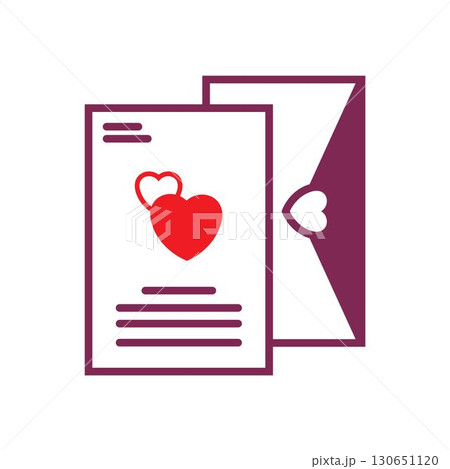 Love letters with hearts design 130651120