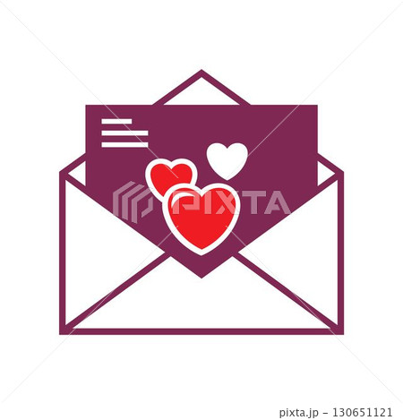 Love letters with hearts design 130651121