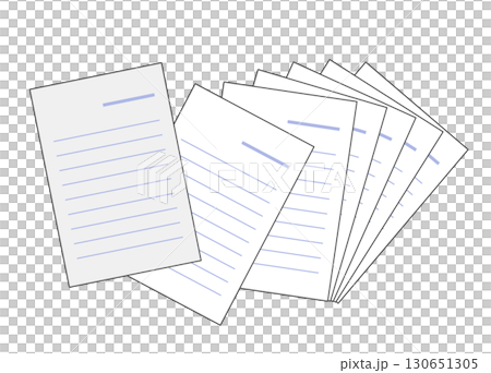 レポート用紙,便箋などのセット。ビジネスや学習をイメージしたイラストです。 130651305