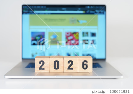2025 end year to Happy New Year 2026 block against laptop background. Hiring, recruitment, job, Social Media, SEO, Search Engine Optimization and New Year concepts 2025 end year to Happy New Year 2026 block against laptop background. Hiring, recruitment, job, Social Media, SEO, Search Engine Optimization and New Year concepts 130651921