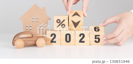 2026 New Year with percentage change to UP and Down arrow with car and Home model. Car loan, Interest rate, real estate, house, Insurance, Financial, Repair, Tax, mortgage and Maintenance 2026 New Year with percentage change to UP and Down arrow with car and Home model. Car loan, Interest rate, real estate, house, Insurance, Financial, Repair, Tax, mortgage and Maintenance 130651946