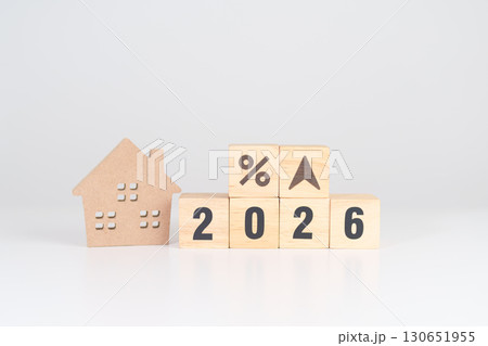 2026 New Year with percentage change to UP and Down arrow with Home model. Real estate Mortgage, Refinance, House loan and debt, Interest rate, Insurance, Financial and Property Tax 2026 New Year with percentage change to UP and Down arrow with Home model. Real estate Mortgage, Refinance, House loan and debt, Interest rate, Insurance, Financial and Property Tax 130651955