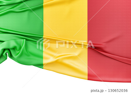 Flag of Mali isolated on white background with copy space below. 3D rendering 130652036