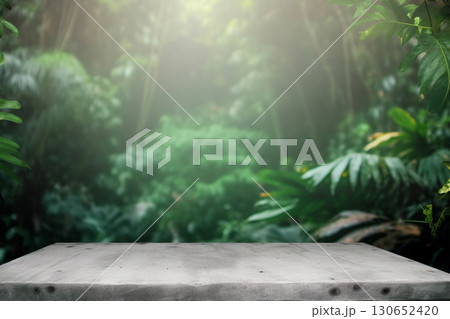 Jungle podium background created with generative Ai technologies. 130652420
