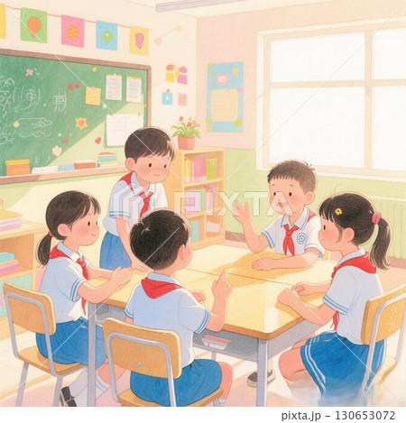 小学生の話し合い活動 130653072