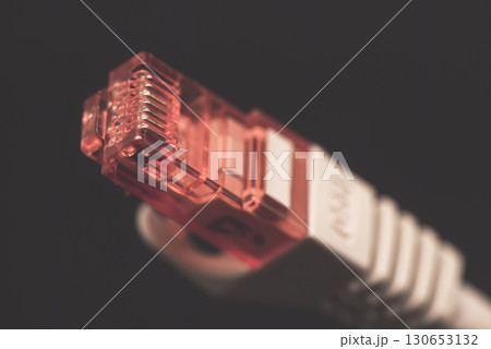RJ 45 Network cable close-up 130653132