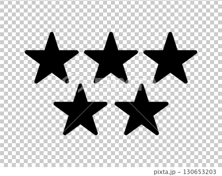 星5つのアイコン　モノトーン 130653203
