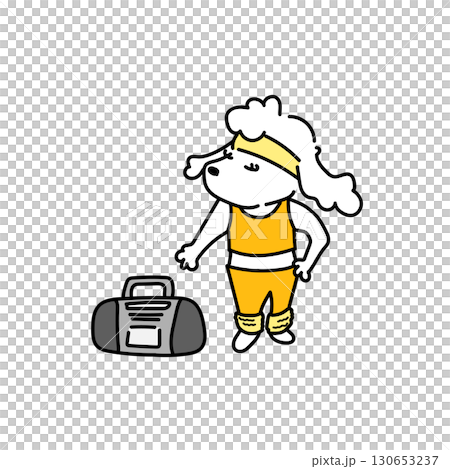 運動をする犬のイラスト 運動をする犬のイラスト 130653237