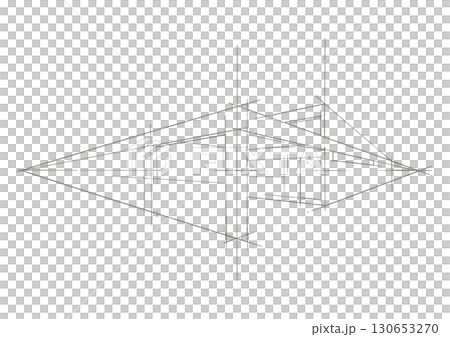 現代單層房屋的手繪透視圖 130653270