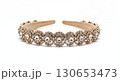 Jeweled headband isolated on white background, crystal accessory, close-up, sparkling details 130653473