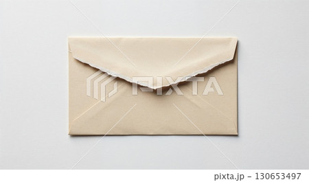 Ripped envelope isolated on white background,...のイラスト素材 [130653497] - PIXTA