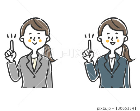 説明　ビジネスウーマン　上半身　ベクター 130653541