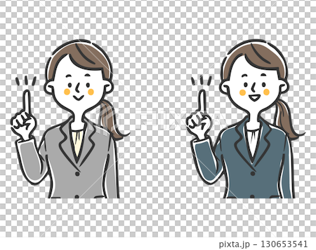 説明　ビジネスウーマン　上半身　ベクター 130653541