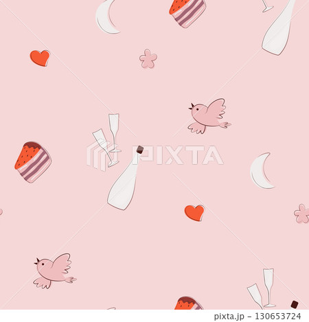 romantic seamless pattern 130653724