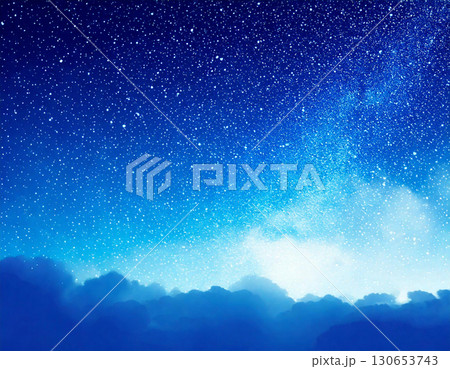 夜空に舞う光粒子の幻想的な背景素材。　AI生成画像。 130653743