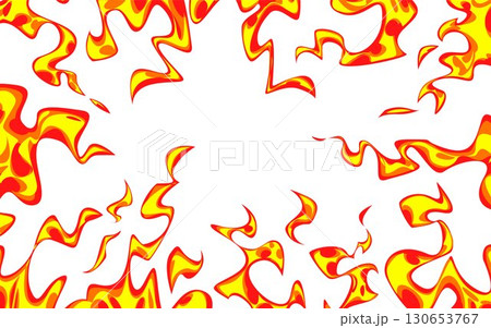 Anime fire radial flames isolated on white 130653767